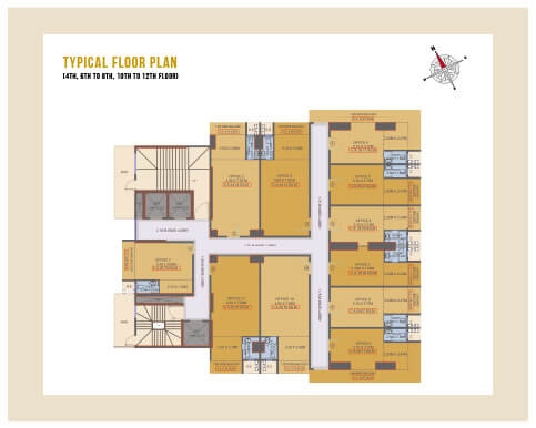Typical Floor Plan (4th, 6th to 8th, 10th to 12th Floor)
