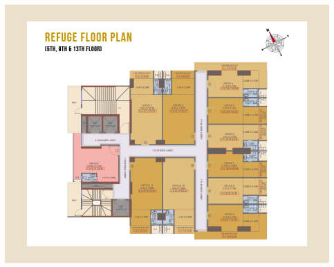 Refuge Floor Plan (5th, 9th & 13th Floor)